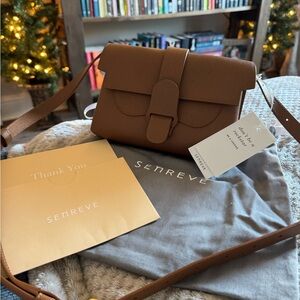 Senreve Aria Belt Bag Brown Leather Crossbody Bag